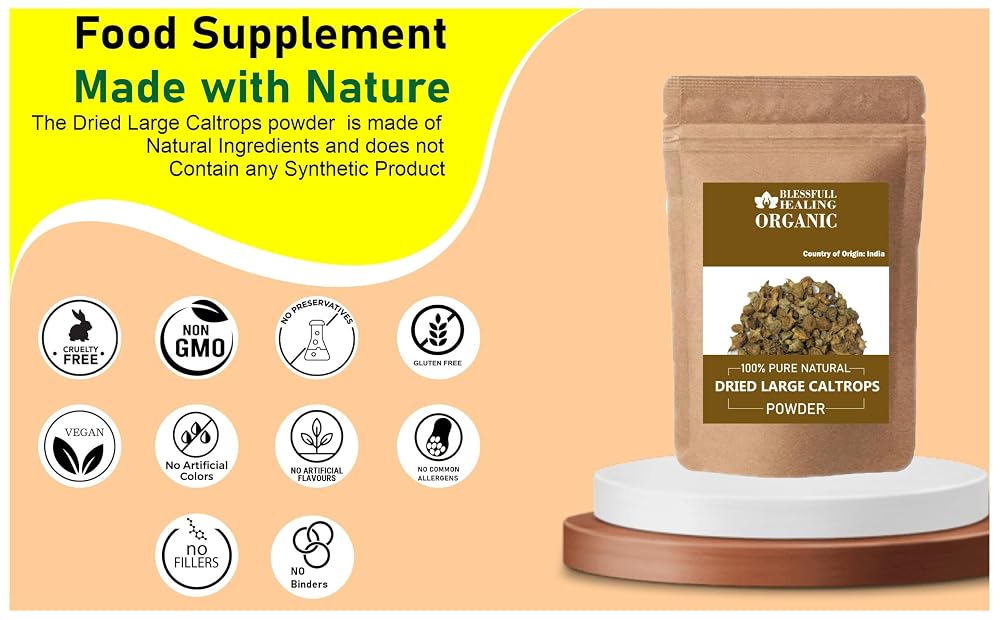Blessfull Healing Organic Dried Large Caltrops Powder 100% Pure