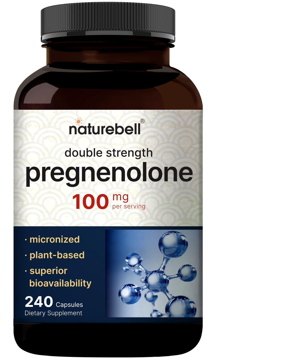 NatureBell Pregnenolone 100mg Brain & Immune Health - 240 Capsules