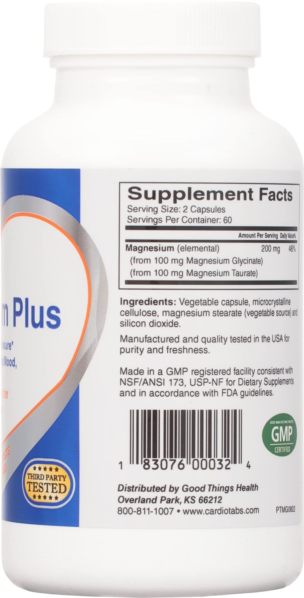 CardioTabs Magnesium Plus 200 mg - 120 Capsules - image 2