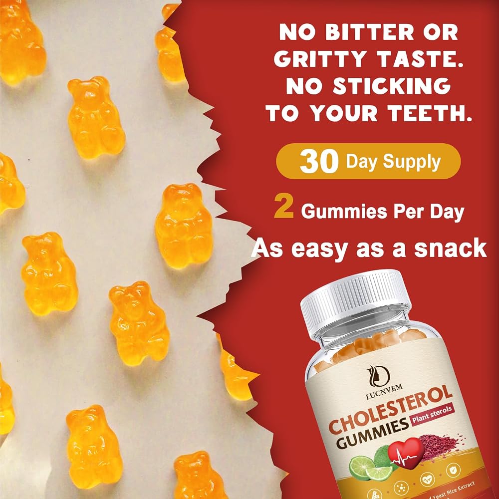 LUCNVEM Cholesterol Gummies with Plant Sterols & Red Yeast Rice - 60 Count - image 2