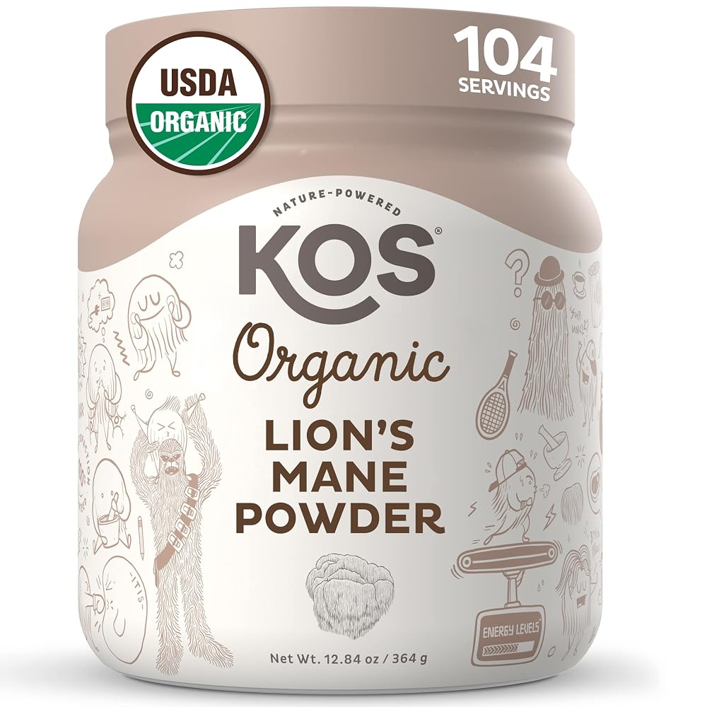 KOS Organic Lion's Mane Powder Nootropic - 104 Servings