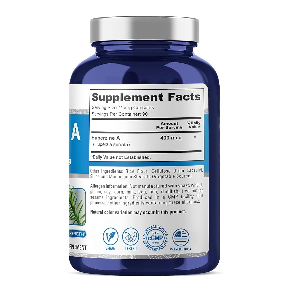 NusaPure Huperzine A 400mcg Vegan - 180 Vegetarian Capsules - image 2
