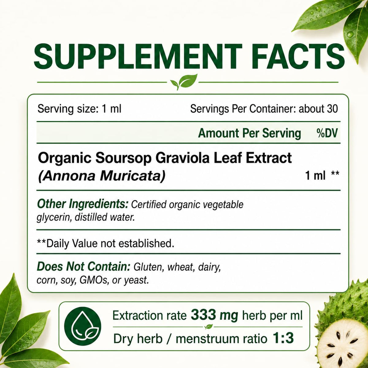 KingHealth Organic Soursop Leaves Extract Drops