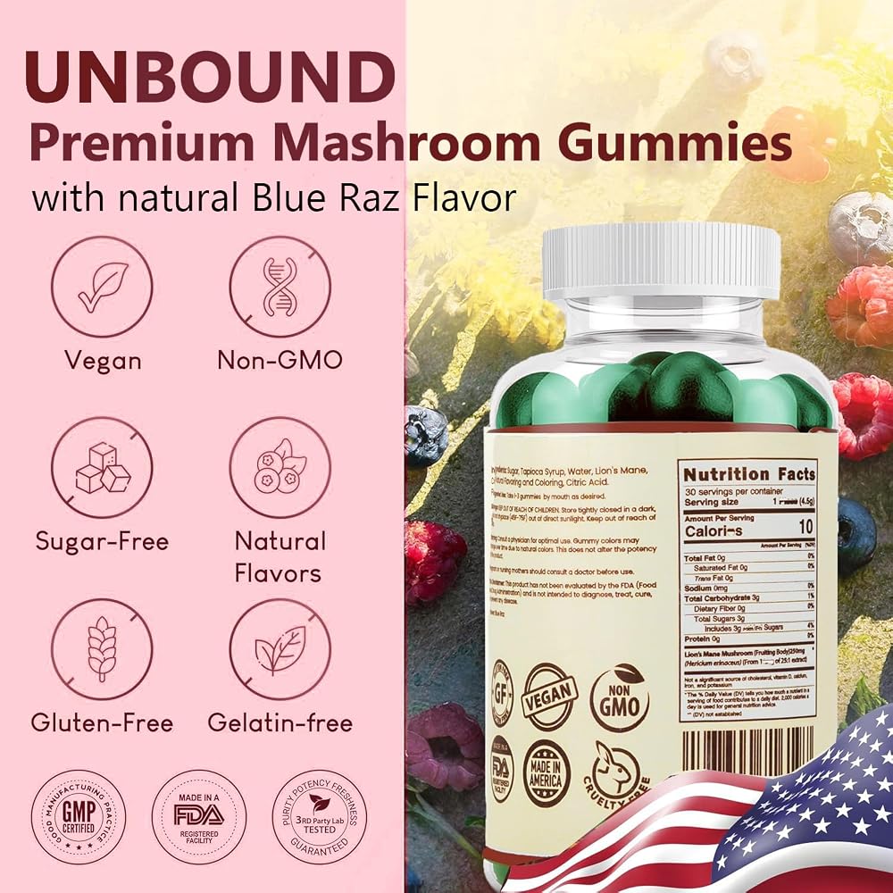 Unbound Mushroom Gummies Premium Organic Mushroom Multi-Complex