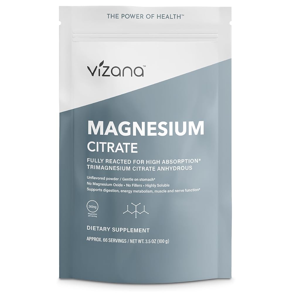 Vizana Nutrition Magnesium Citrate Powder 240mg - 66 Servings