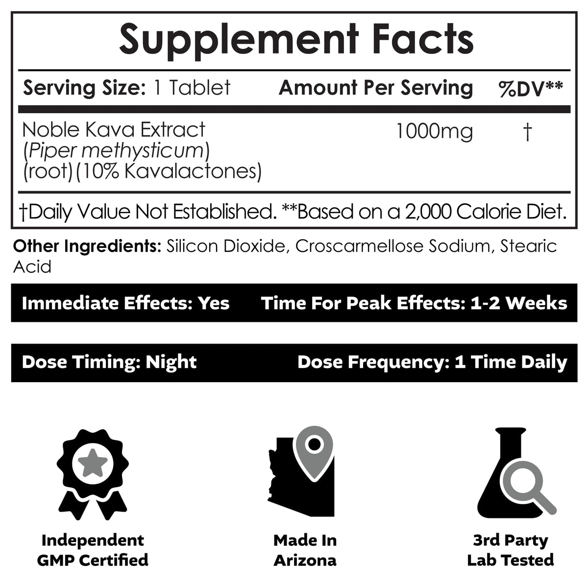 Nootropics Depot Noble Kava Tablets 1000mg - 30 Count - image 2