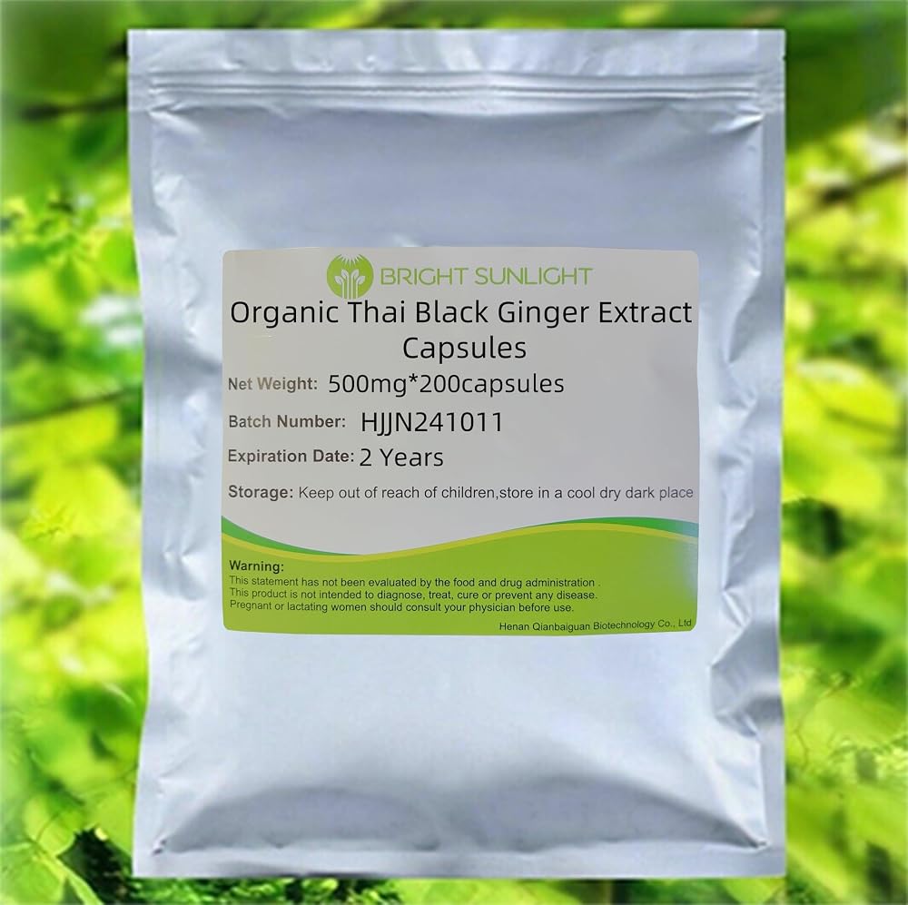 Bright sunlight Organic Thai Black Ginger Extract Capsules 500mg - 200 Capsules