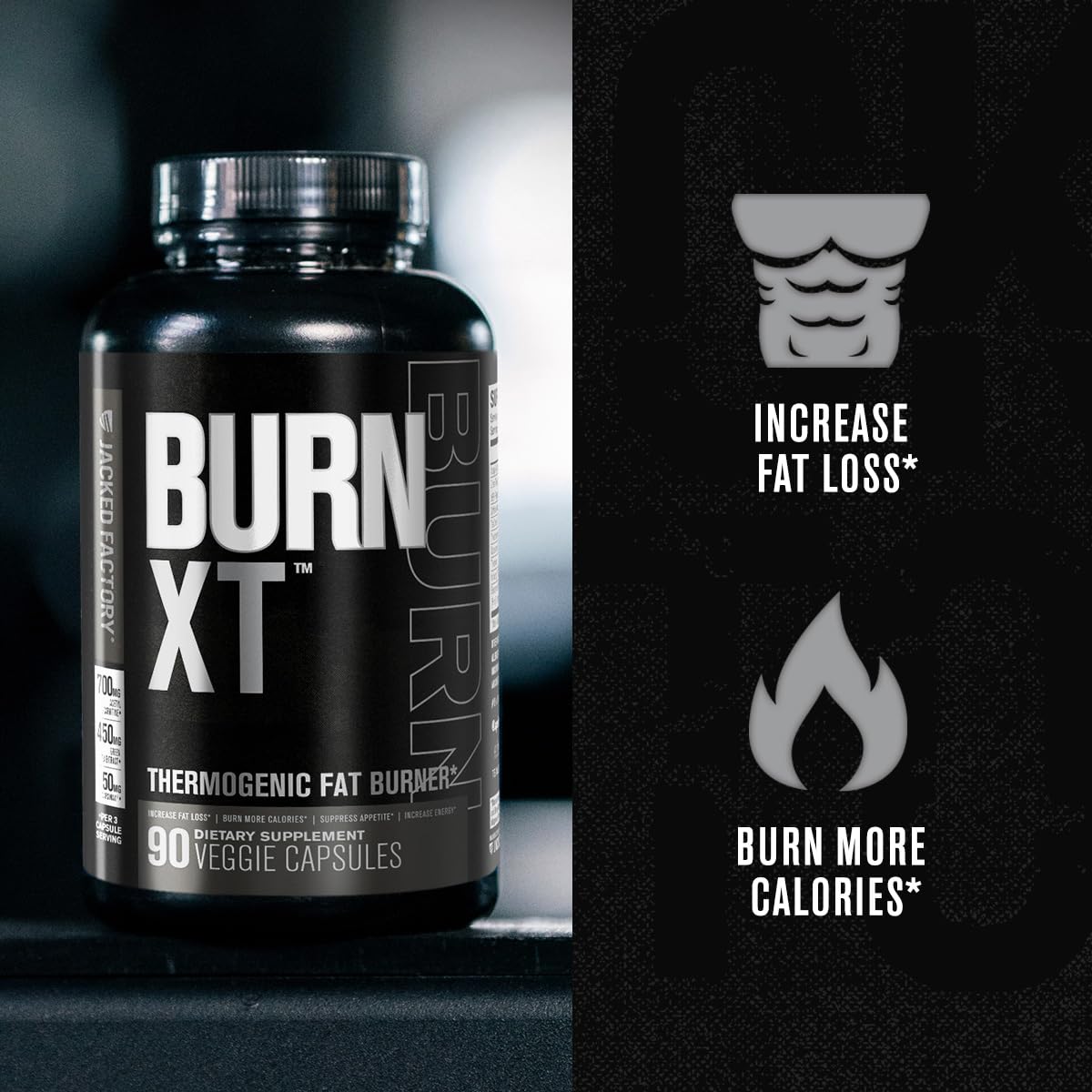 Jacked Factory Burn XT Black Thermogenic Fat Burner - 90 Capsules - image 2