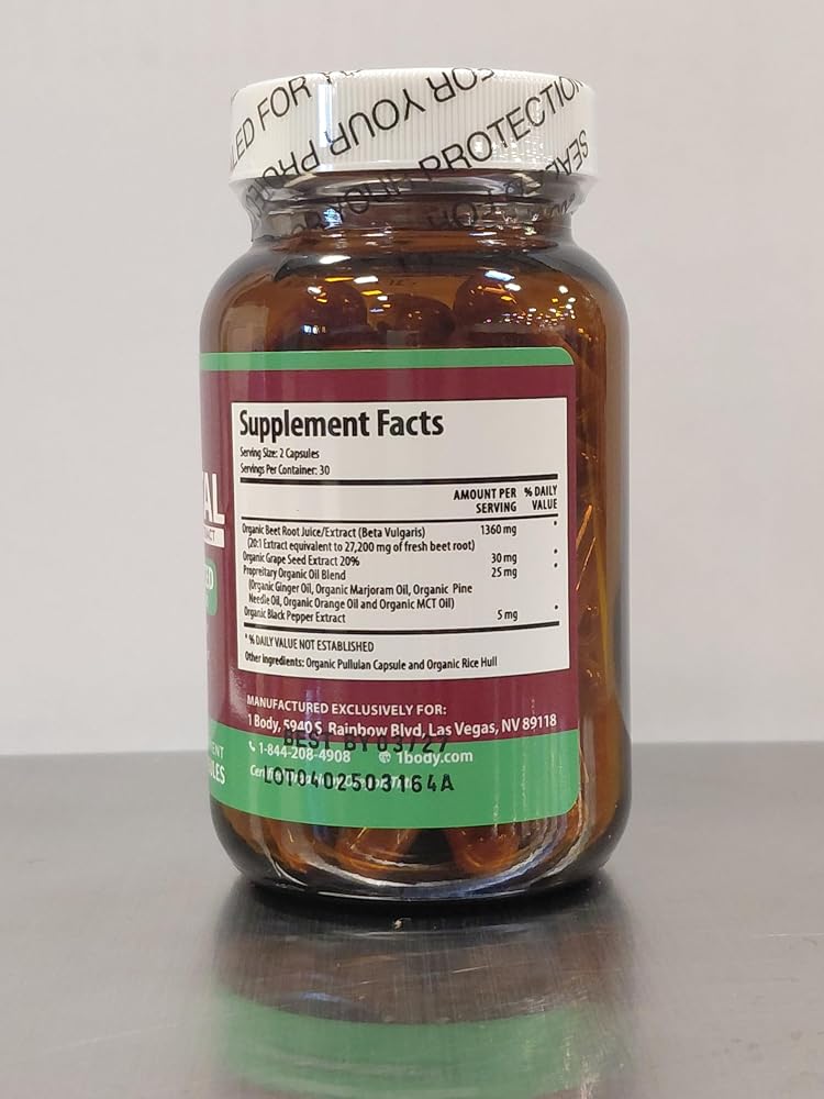 1 Body Beet Root Capsules 1360mg 20:1 Extract - 60 Capsules - image 4