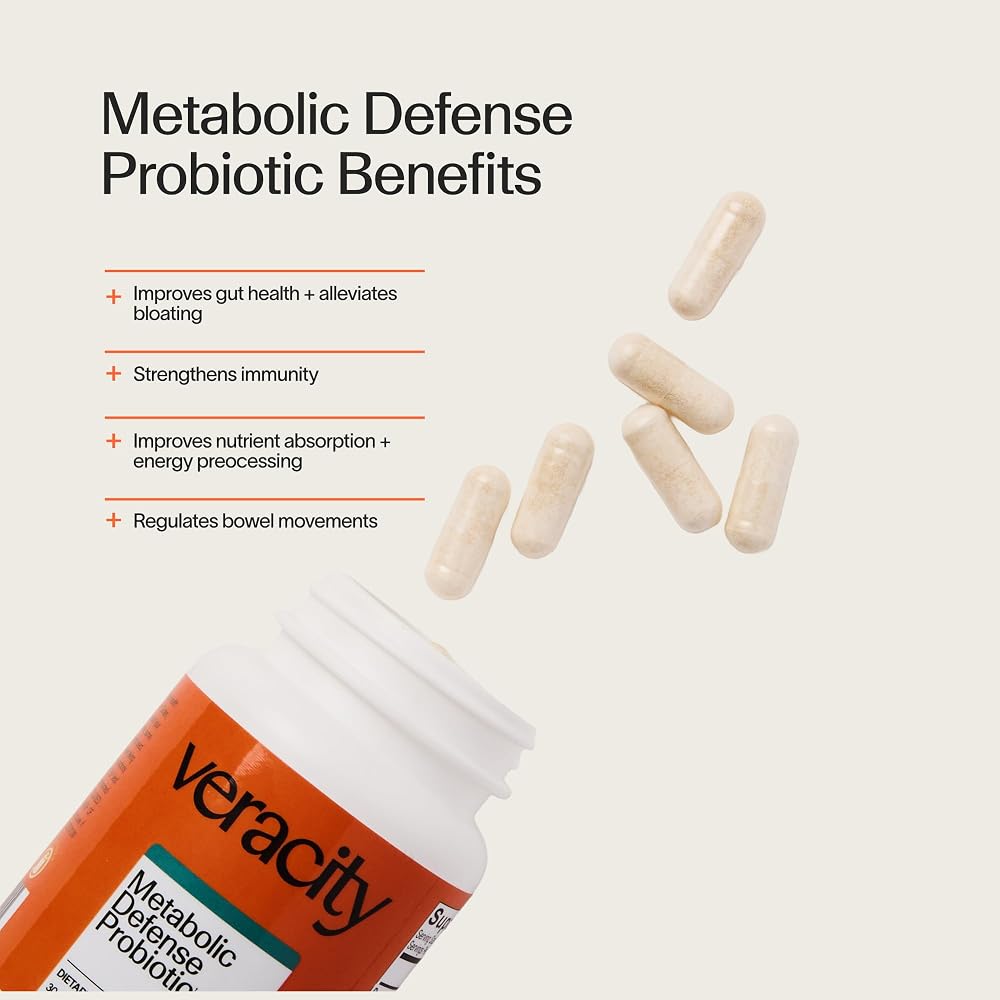 Veracity Metabolic Defense Probiotic - 6 Strains, 20 Billion Cultures - image 2