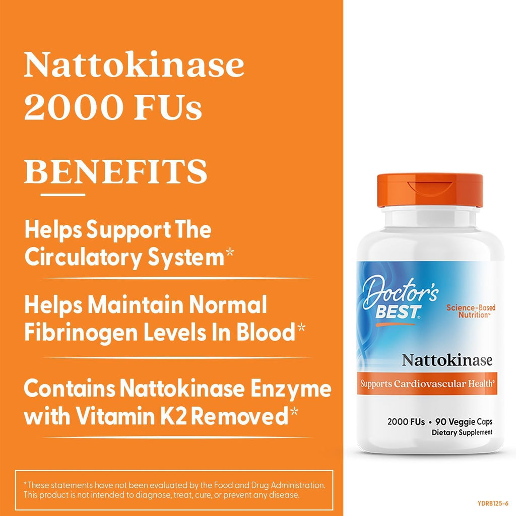 Doctor's Best Nattokinase 2000 FU Heart Health Support - 90 Vegetarian Capsules - image 3