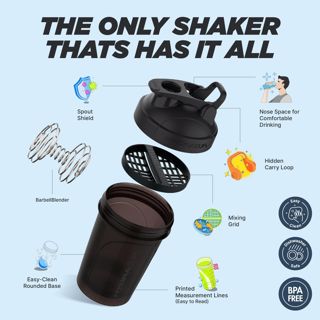 Hydra Cup 4 Pack 20oz Protein Shaker Bottles with Mixer - image 5