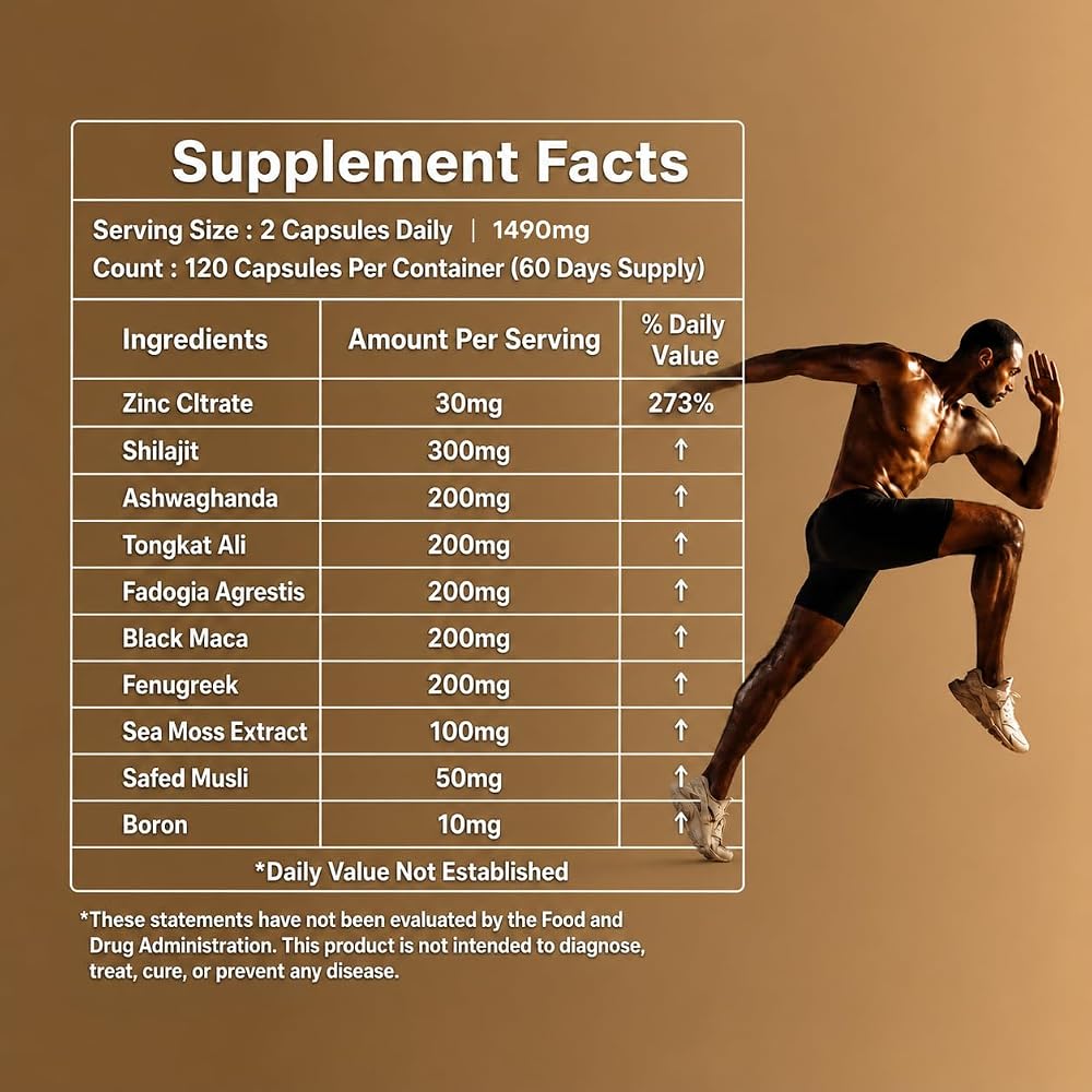 Essencraft Atlas X Testosterone Supplement for Men - 120 Capsules - image 4