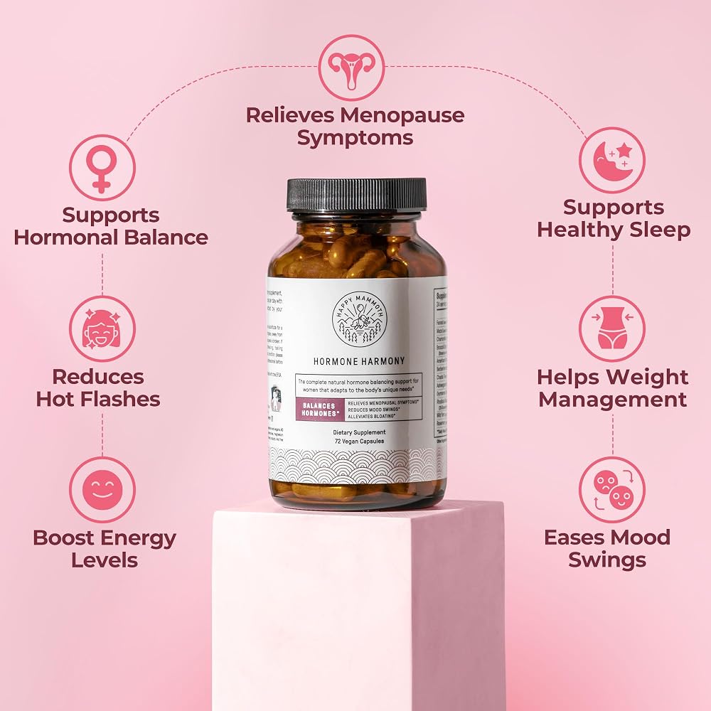 Happy Mammoth Hormone Harmony Natural Hormonal Support for Women - 72 Capsules - image 2