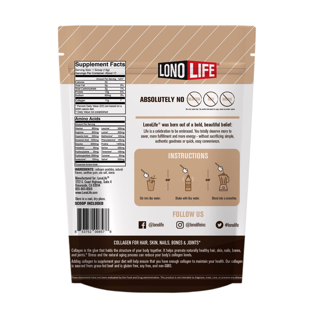 LonoLife Collagen 8oz Bulk Pouch
