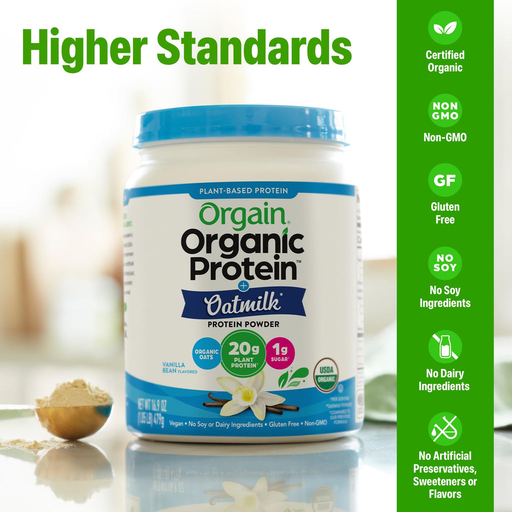Orgain Organic Vegan Protein Powder + Oat Milk - 20g Plant Based