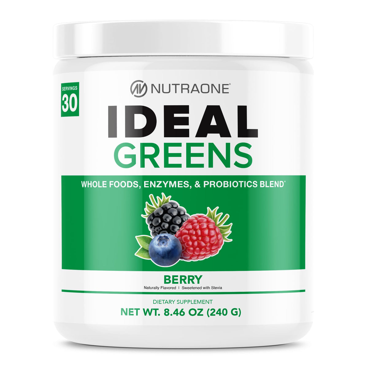 NutraOne Ideal Greens Antioxidant Superfood Powder Berry - 30 Servings