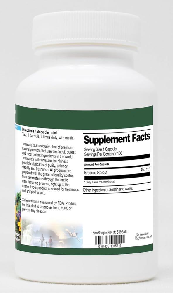 Terravita Broccoli Sprout - 450 mg (100 Capsules, ZIN: 519358) - image 2