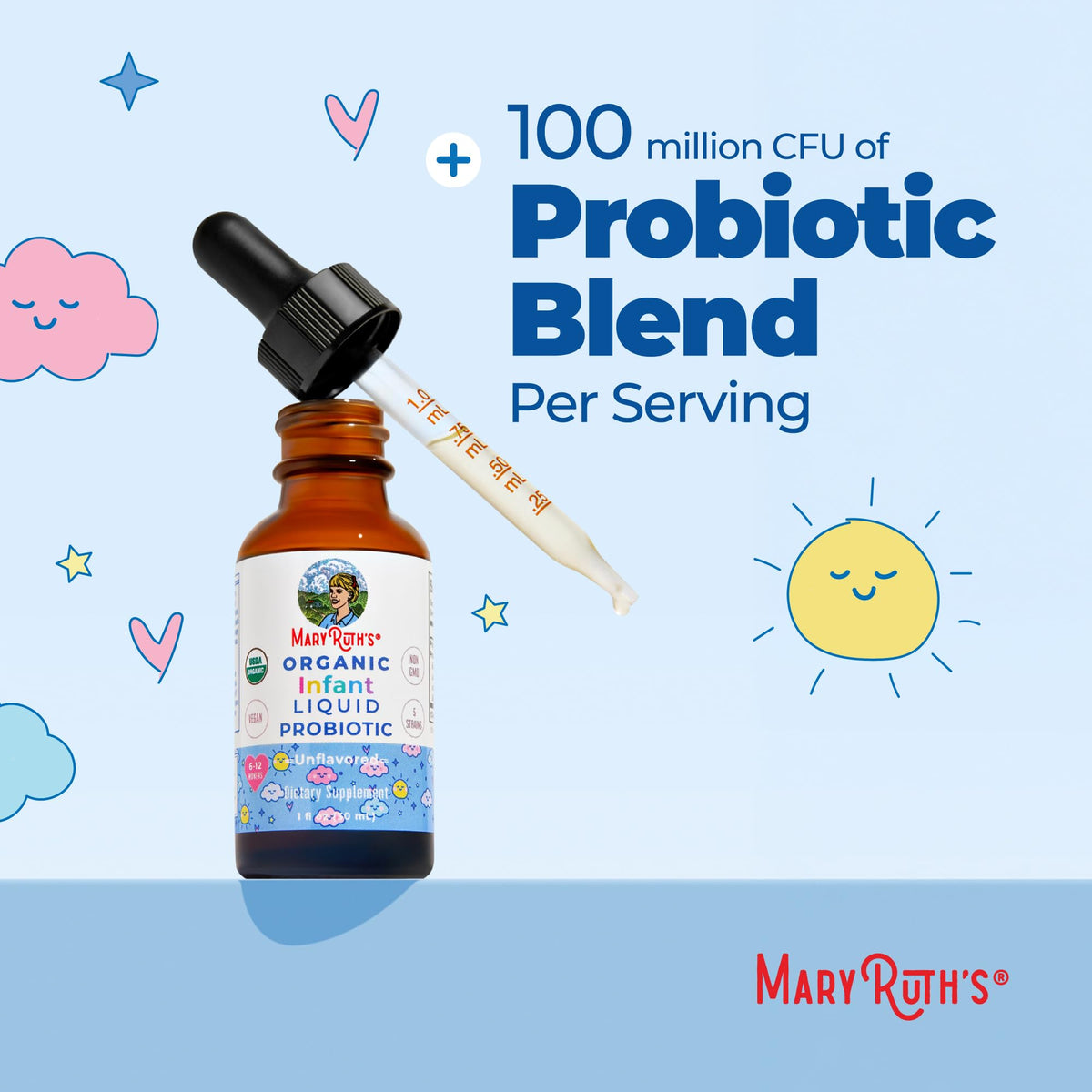 MARYRUTH'S Organic Infant Liquid Probiotic for Ages 6-12 Months - 1 Fl Oz - image 6