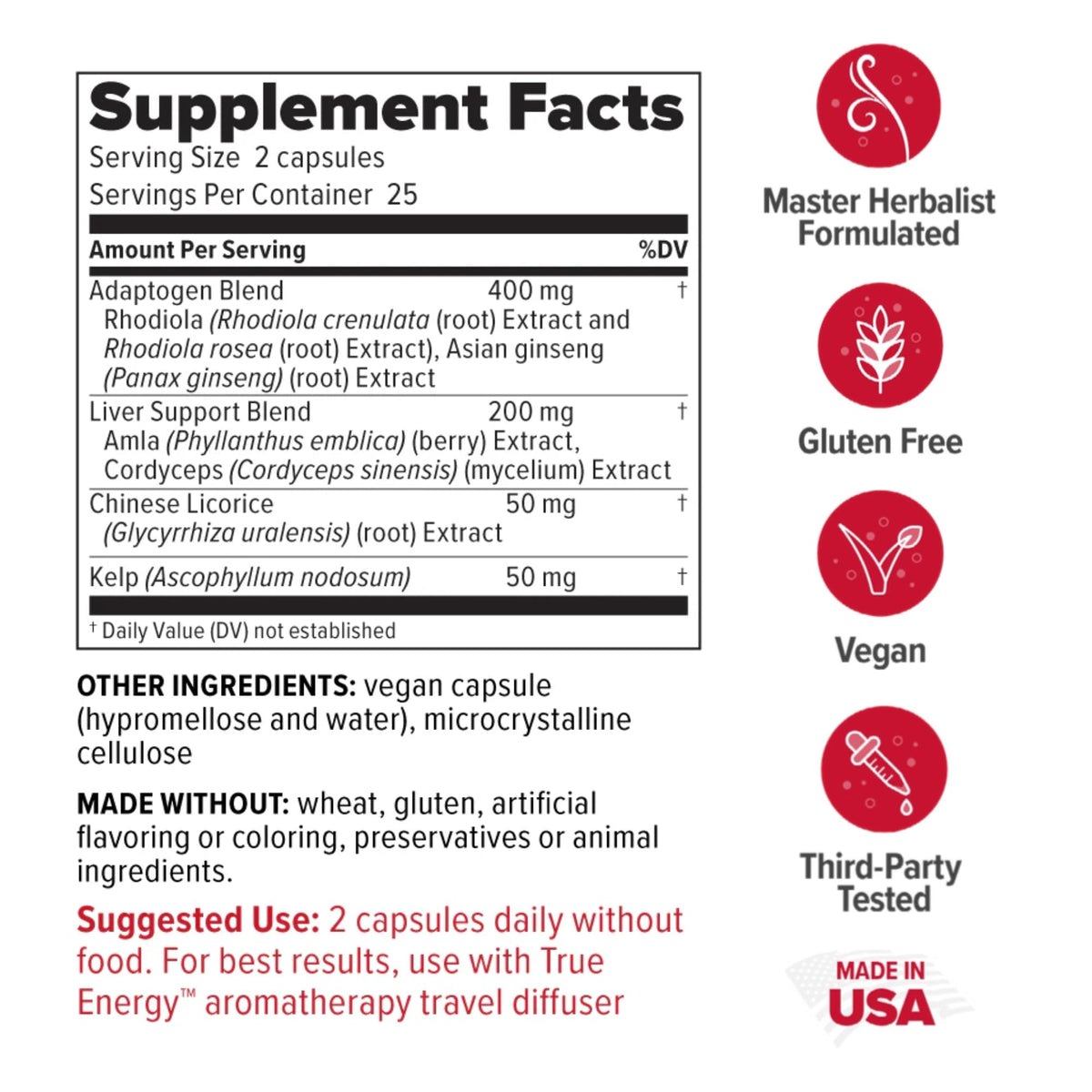 Redd Remedies True Energy Capsules for Energy & Focus - 50 Capsules - image 2