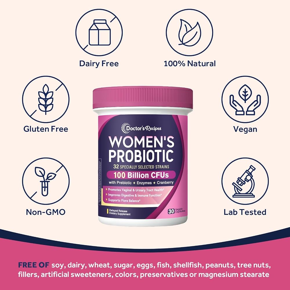Doctor's Recipes Probiotics for Women 100 Billion CFU - 30 Capsules - image 5