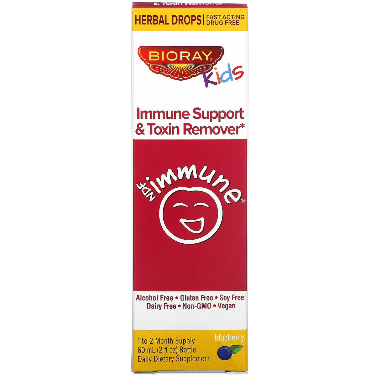 BIORAY Kids NDF Immune Blueberry Liquid for Immune Support - 2 fl oz