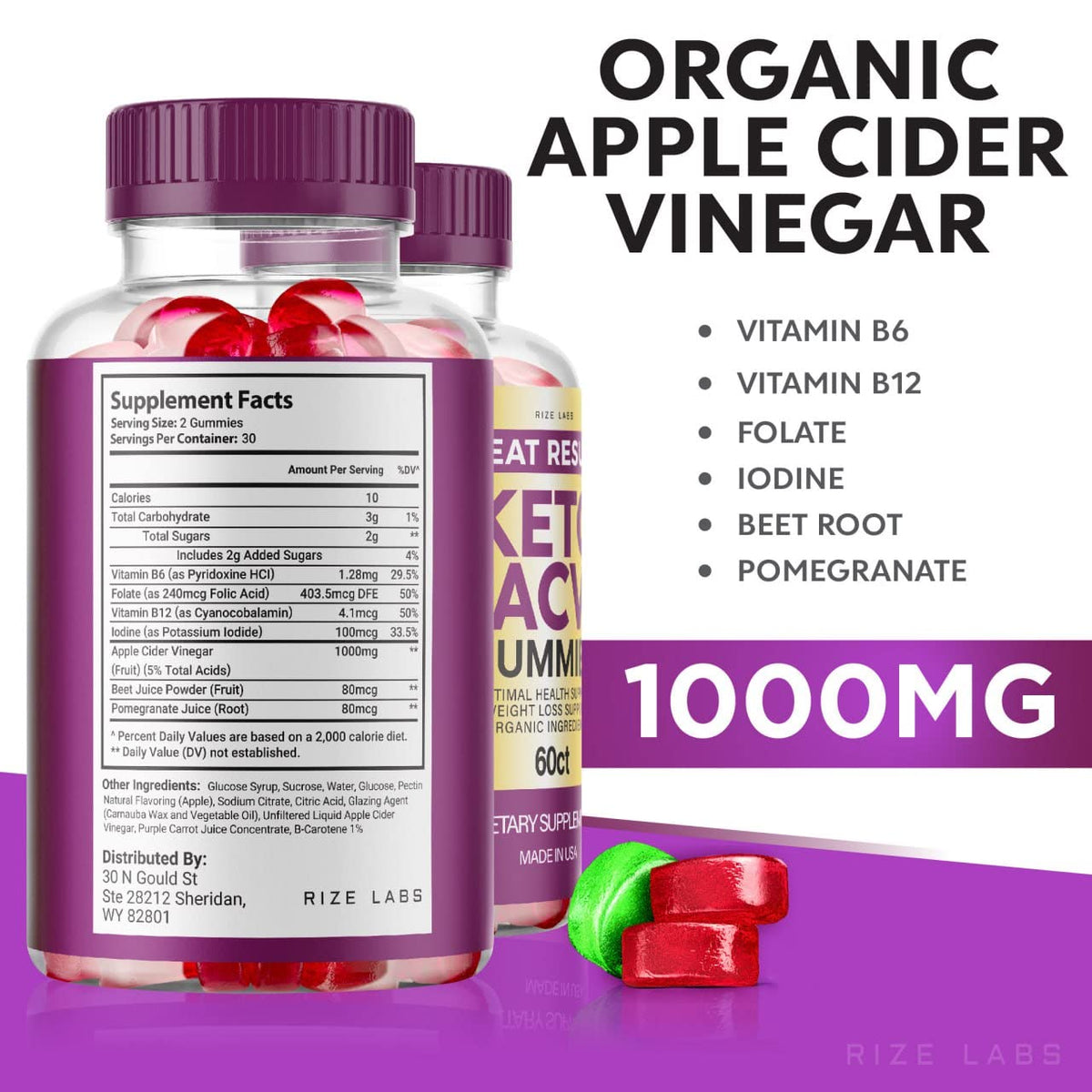 rize labs Great Results Keto ACV Gummies - 180 Count - image 5