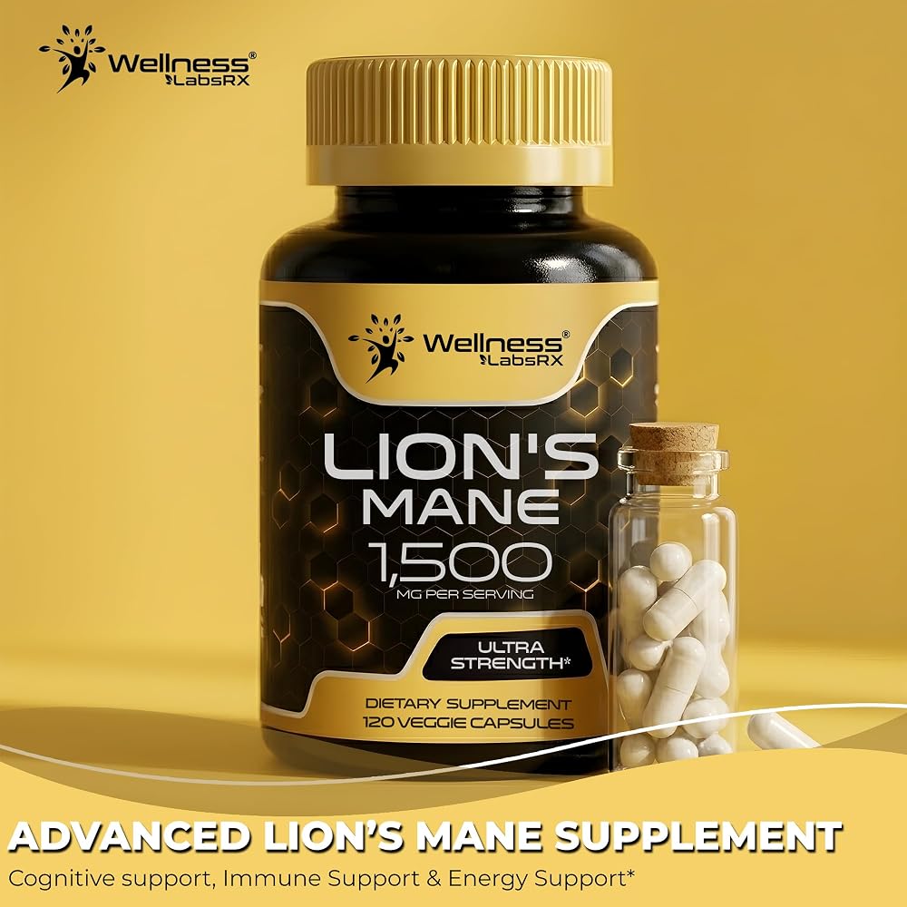 WELLNESS LABSRX Lions Mane Supplement Organic Capsules