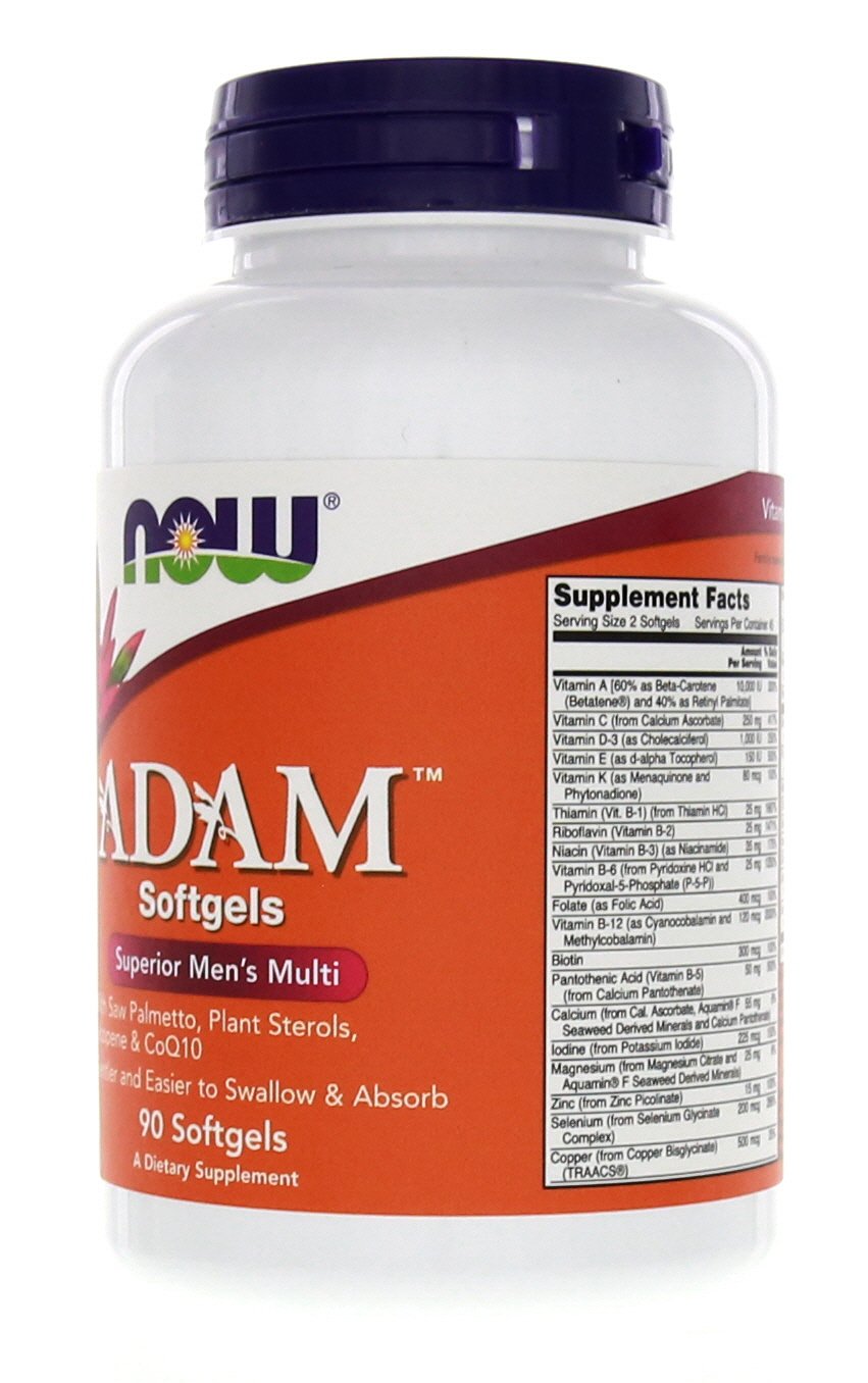 Now Foods Adam Men's Multiple Vitamin - 180 Softgels - image 2