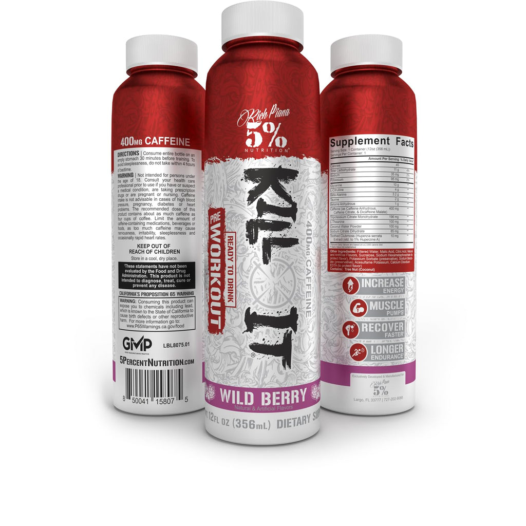 5% Nutrition Kill It Extreme Energy Drink, High Stim Pre Workout