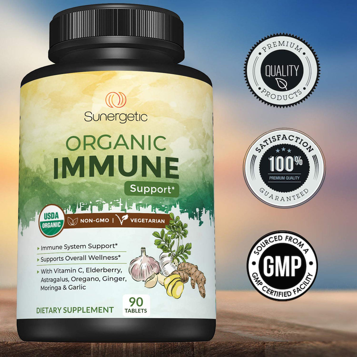 Sunergetic USDA Organic Immune Support Supplement - 90 Tablets - image 5
