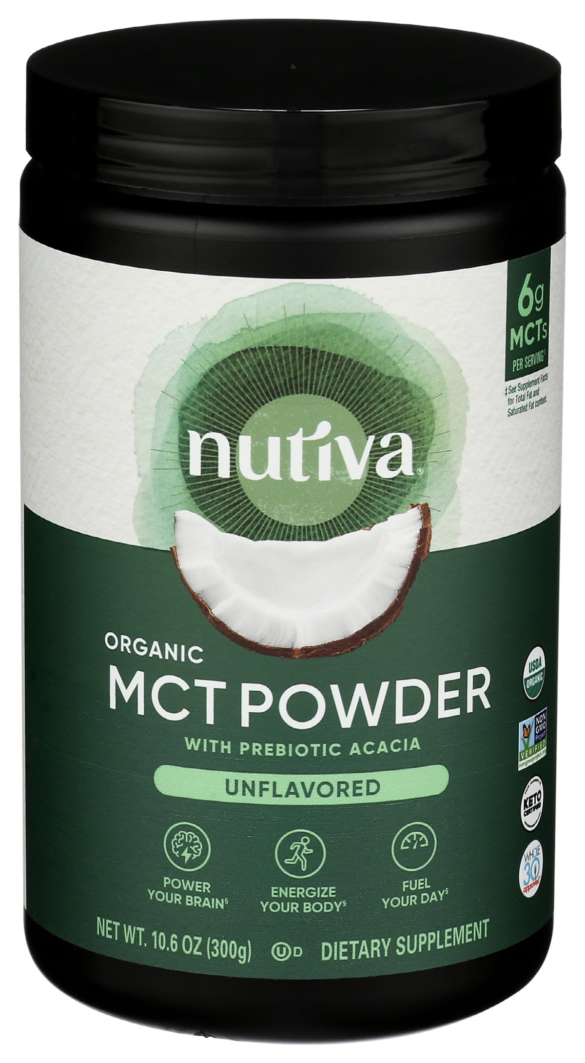 Nutiva Organic MCT Powder with Prebiotic Acacia Fiber