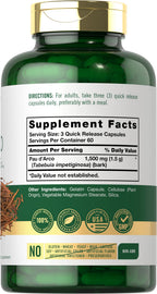 Carlyle Pau D'Arco 1500mg Herbal Supplement - 180 Capsules - image 2