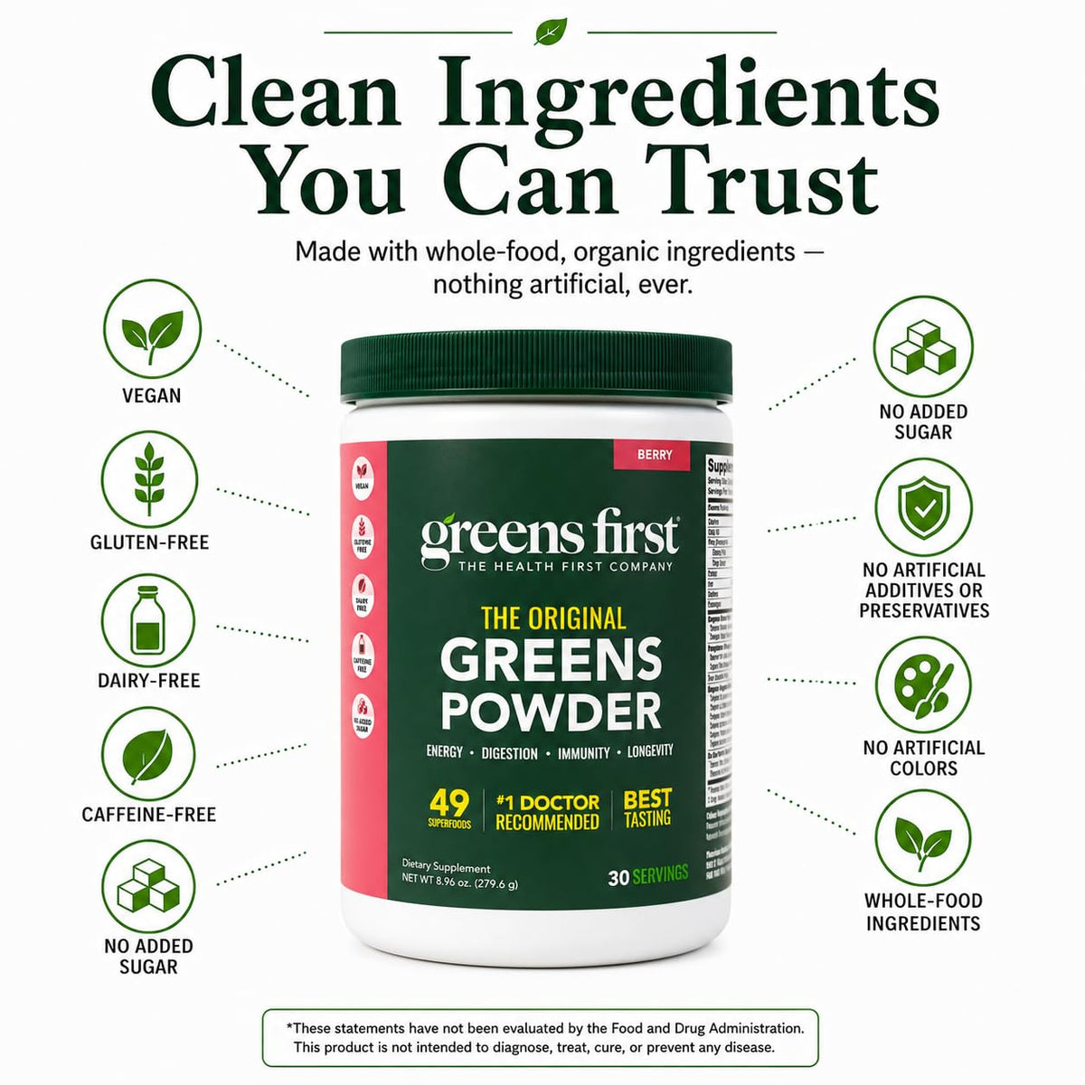 Greens First Original Greens Powder Berry - 30 Servings - image 4