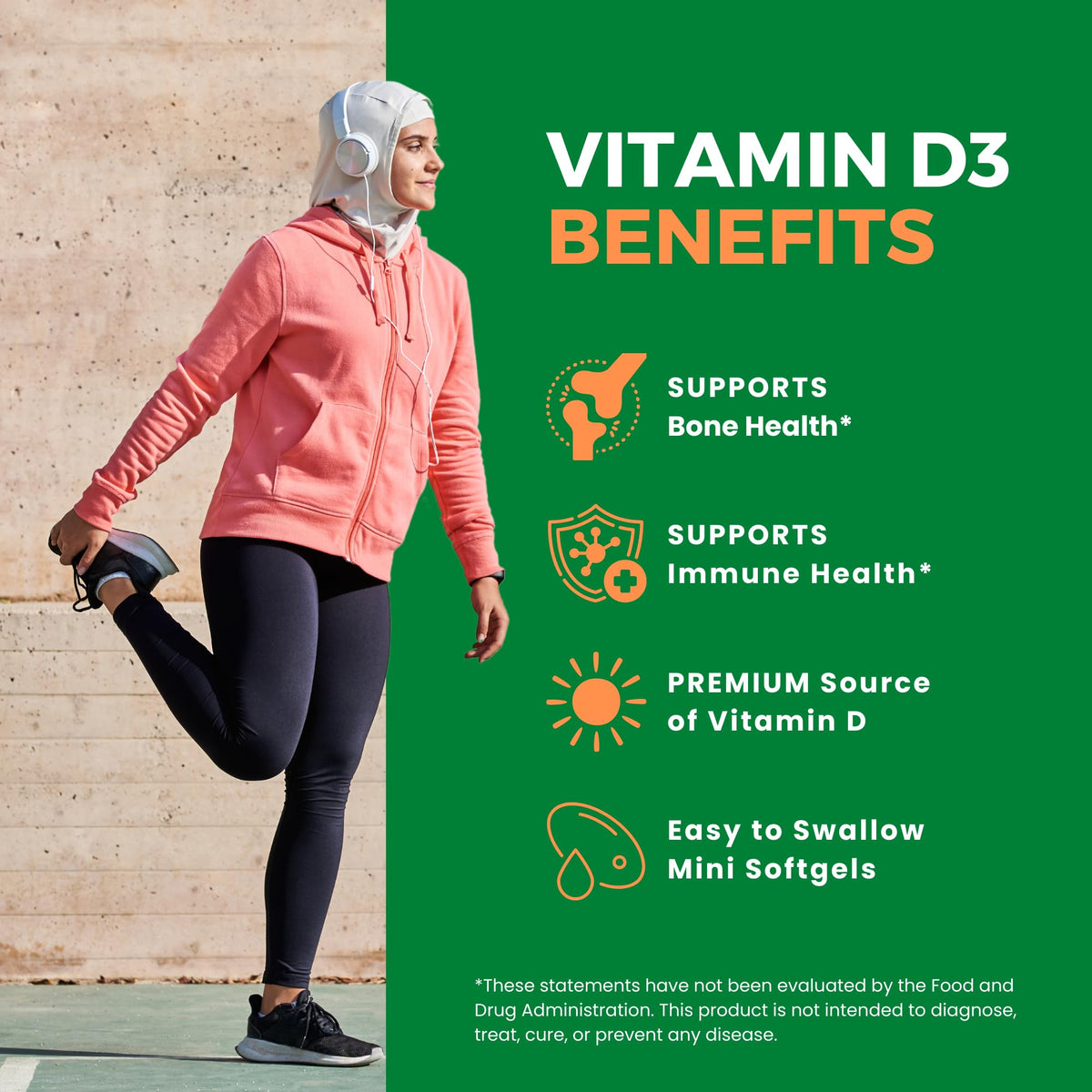 Zaytun Halal Vitamin D3 5000 IU Immune Support - 180 Softgels - image 3