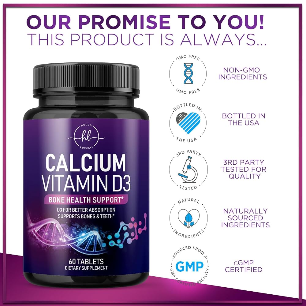 Hello Lovely! Calcium 1200 mg per Serving with Vitamin D3 - Bone