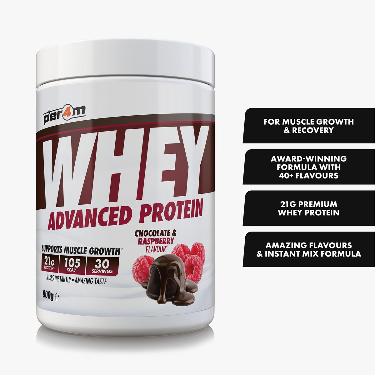 per4m Protein Whey Powder with Amino Acids - 30 Servings - image 2