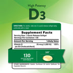 Nature's Truth Vitamin D3 1000 IU Softgels - 130 Count - image 2