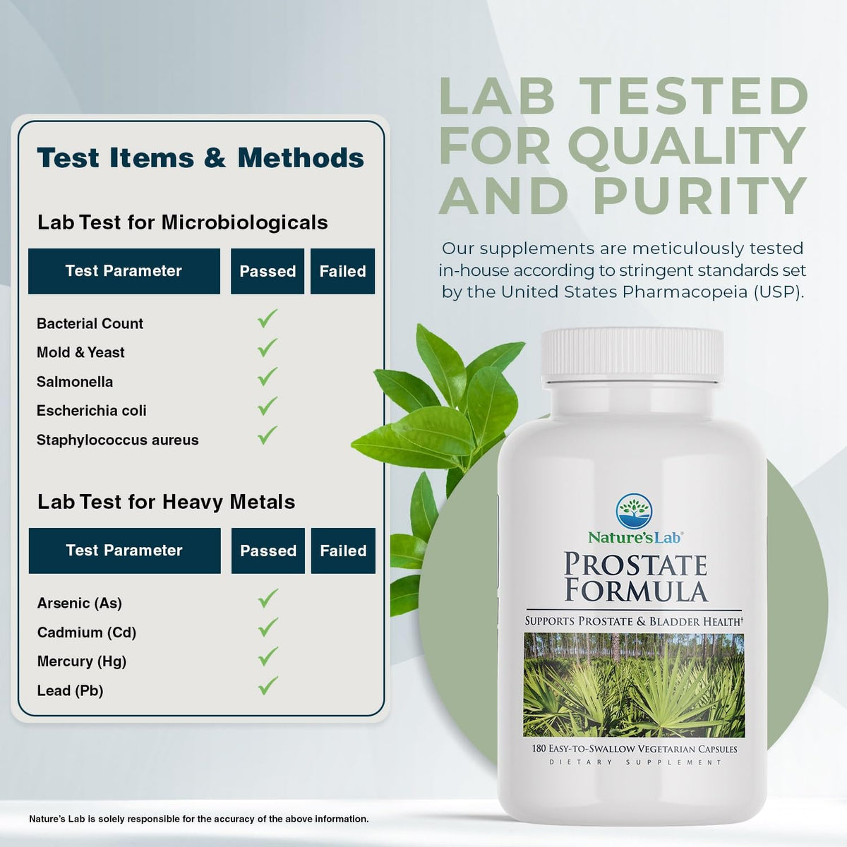 Nature's Lab Prostate Formula Saw Palmetto - 180 Capsules - image 3