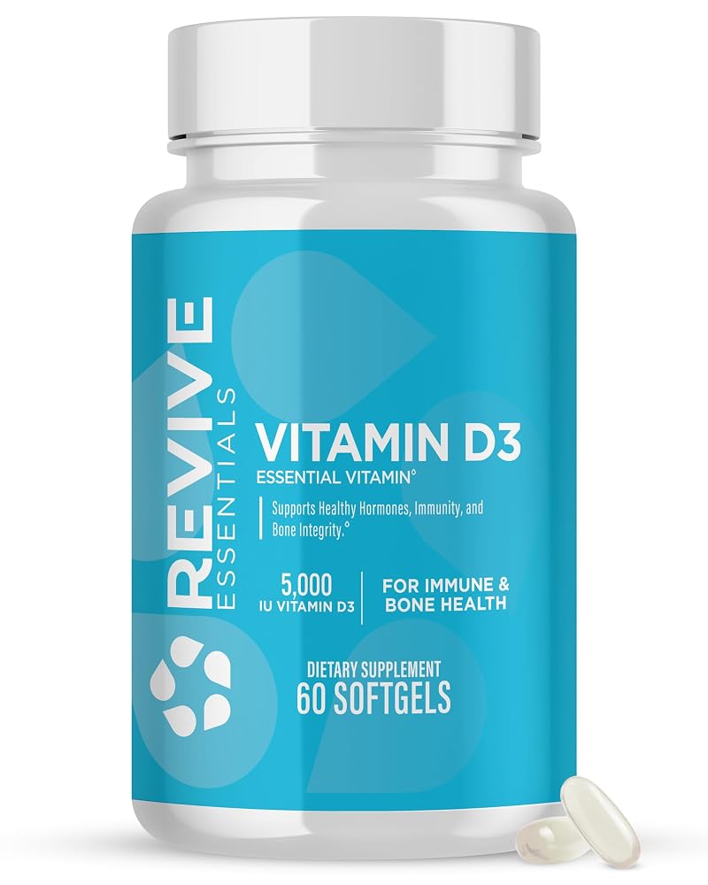 Revive MD Vitamin D3 5000 IU Immune Support - 60 Softgels