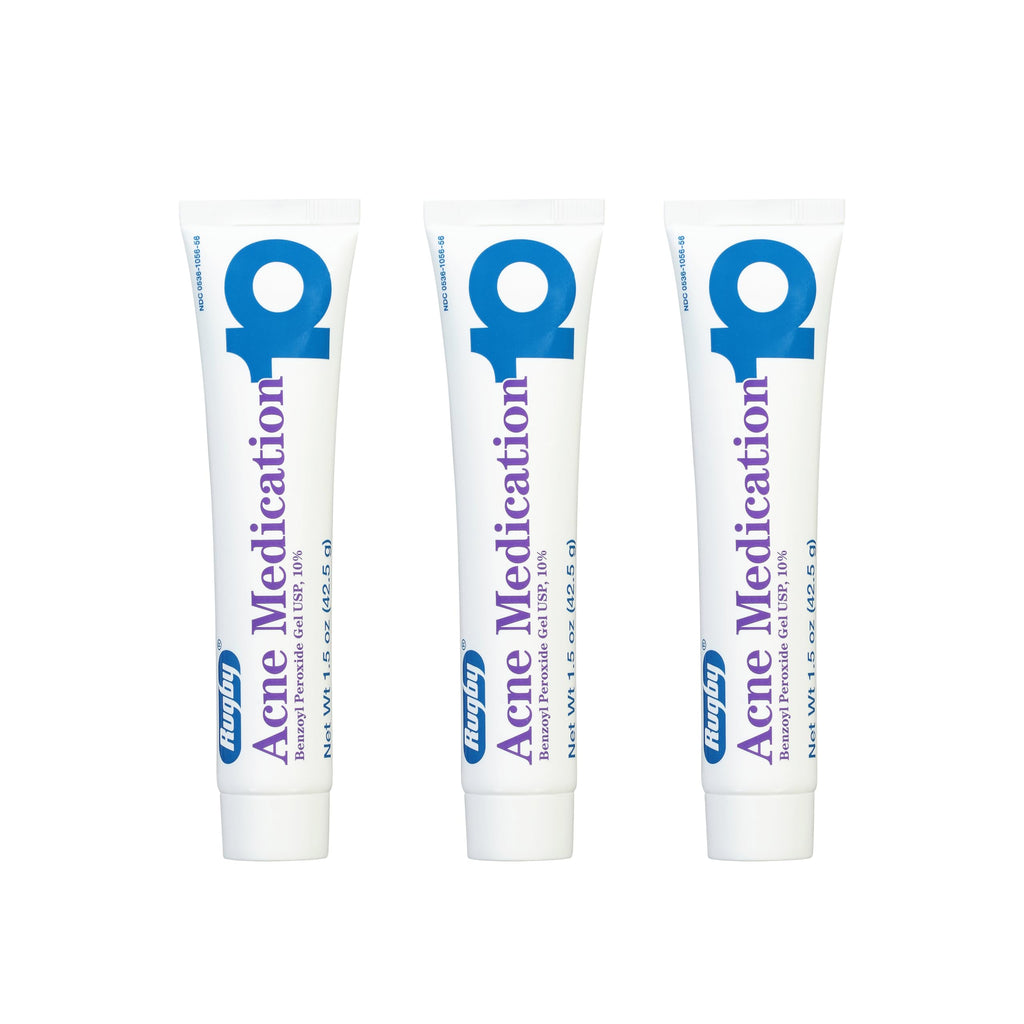 Rugby Acne Medication Benzoyl Peroxide 10% Gel - 1.5 oz (3 Pack)