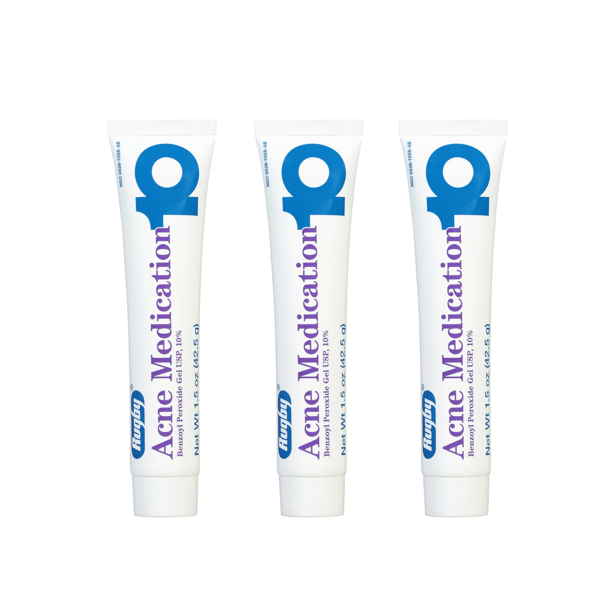 Rugby Acne Medication Benzoyl Peroxide 10% Gel - 1.5 oz (3 Pack)
