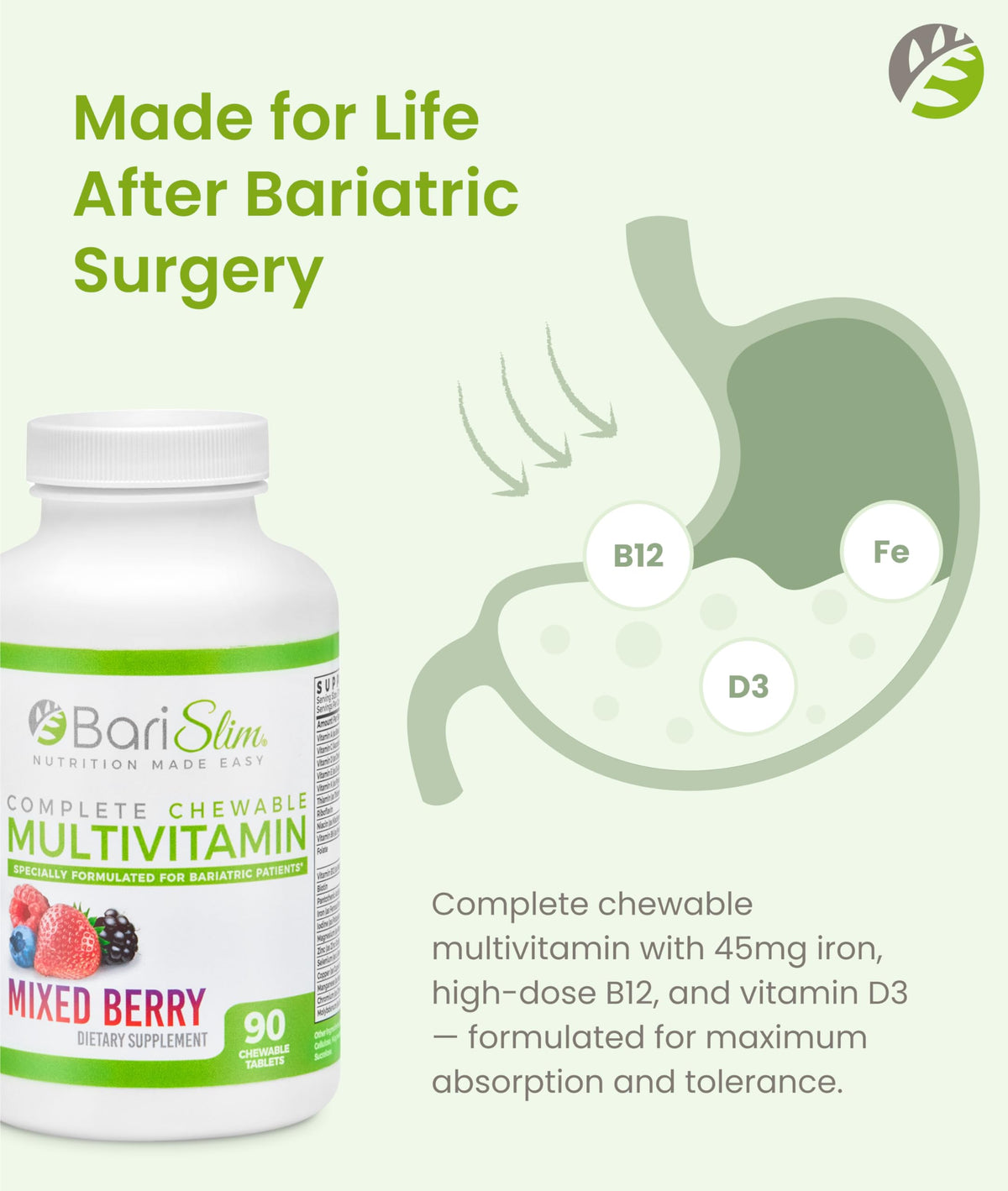 BariSlim Complete Chewable Bariatric Multivitamin Tablets - Bariatric