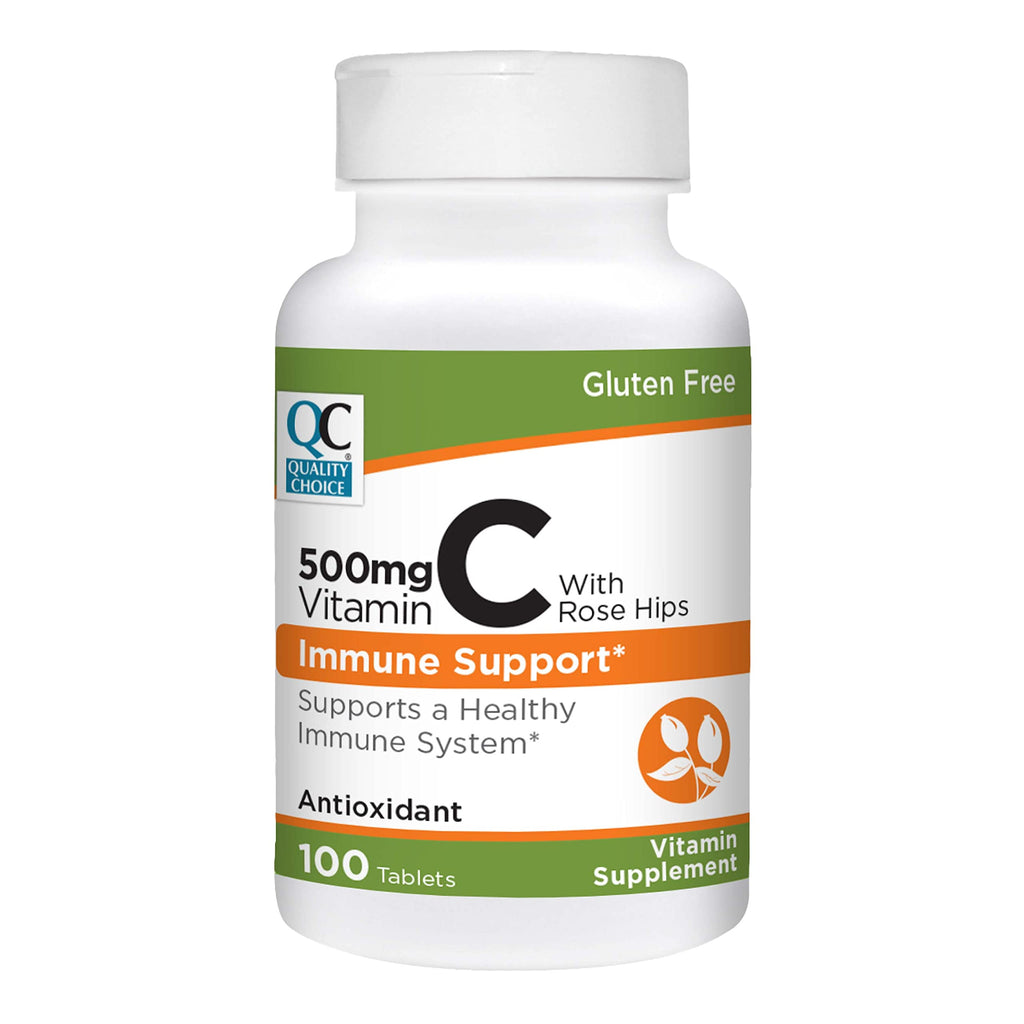 Quality Choice Vitamin C 500 mg with Rose Hip Immune Support - 100 Tablets