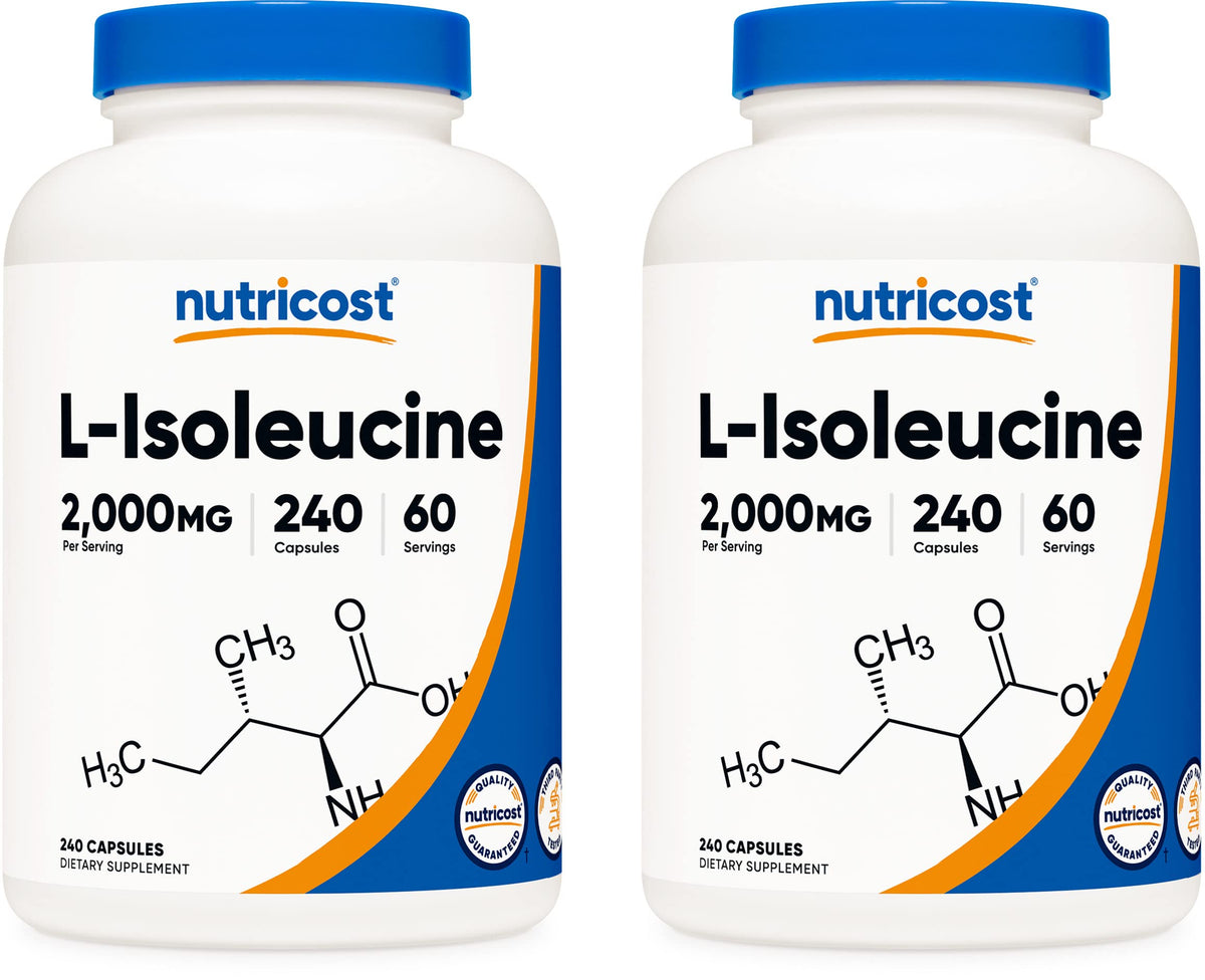 Nutricost L-Isoleucine 2000mg Per Serving, 240 Capsules (60 Servings)