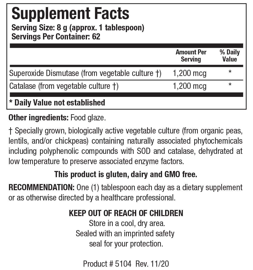 BIOTICS RESEARCH Dismuzyme Plus Granules SOD Antioxidant - 62 Servings - image 2