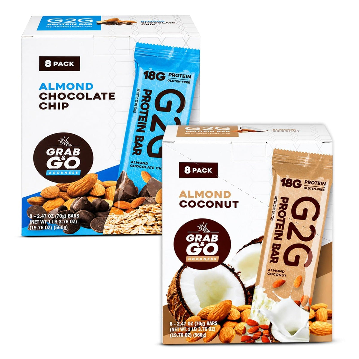 G2G Protein Bar Almond Butter Lovers 2-Pack - 16 Count