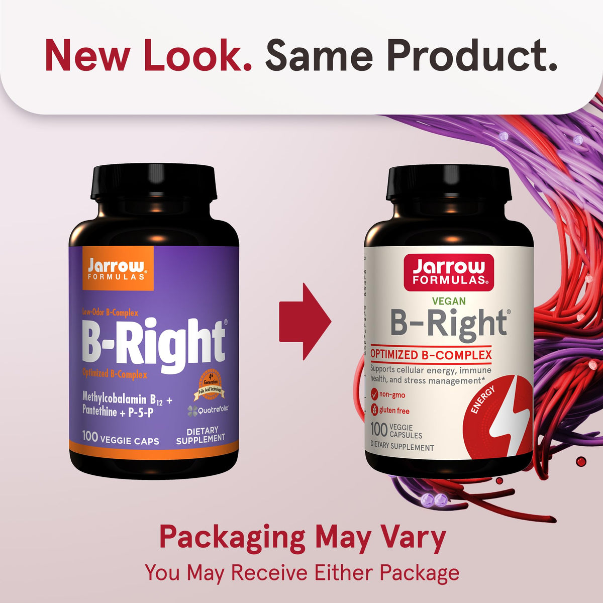 Jarrow Formulas B-Right Vitamin B Complex - 1200 Vegetarian Capsules - image 2