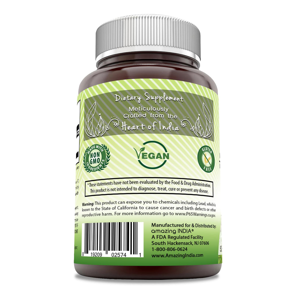 Amazing India Ashwagandha Extract 500 Mg Veggie Capsules Supplement