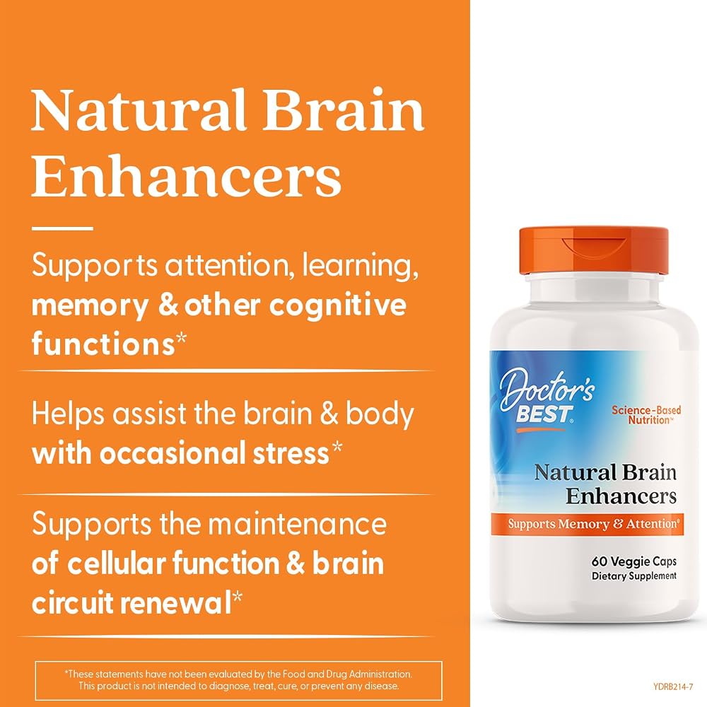 Doctor's BEST Natural Brain Enhancers - 60 Vegetarian Capsules - image 3